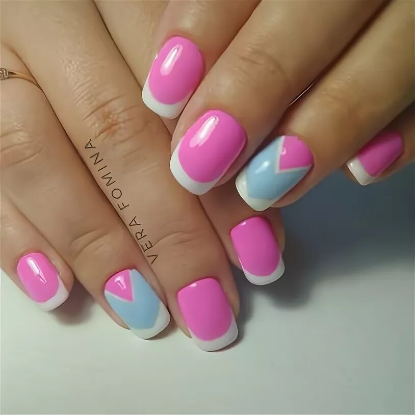 Самый модный белый френч 2020: фото, новинки дизайна ногтей Pink gel nails, Gel 