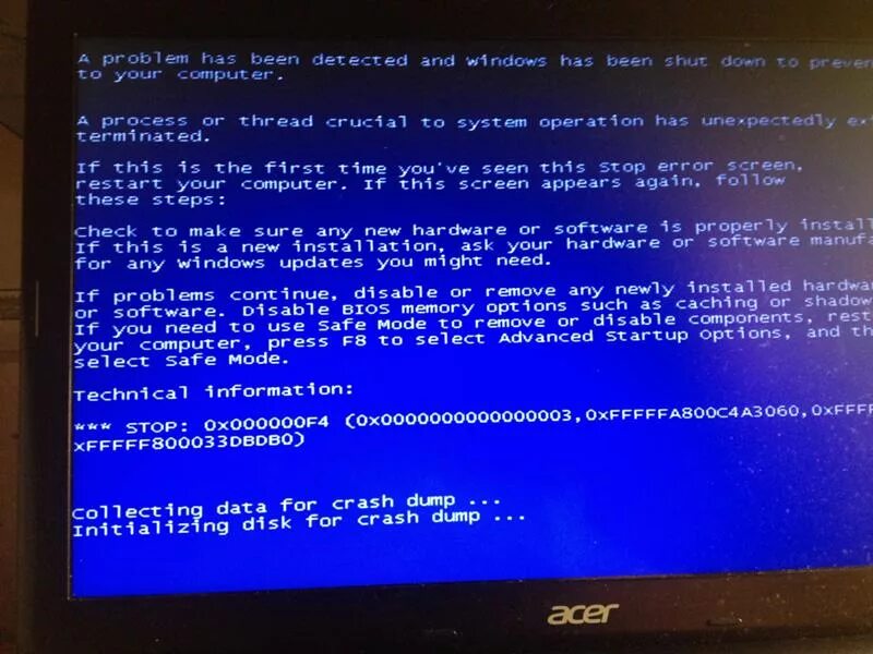 Появляется экран смерти что делать. Бсод 0x0000000a. BSOD 000000f4. Синий экран смерти 0х0000000а. Синий экран смерти код ошибки.