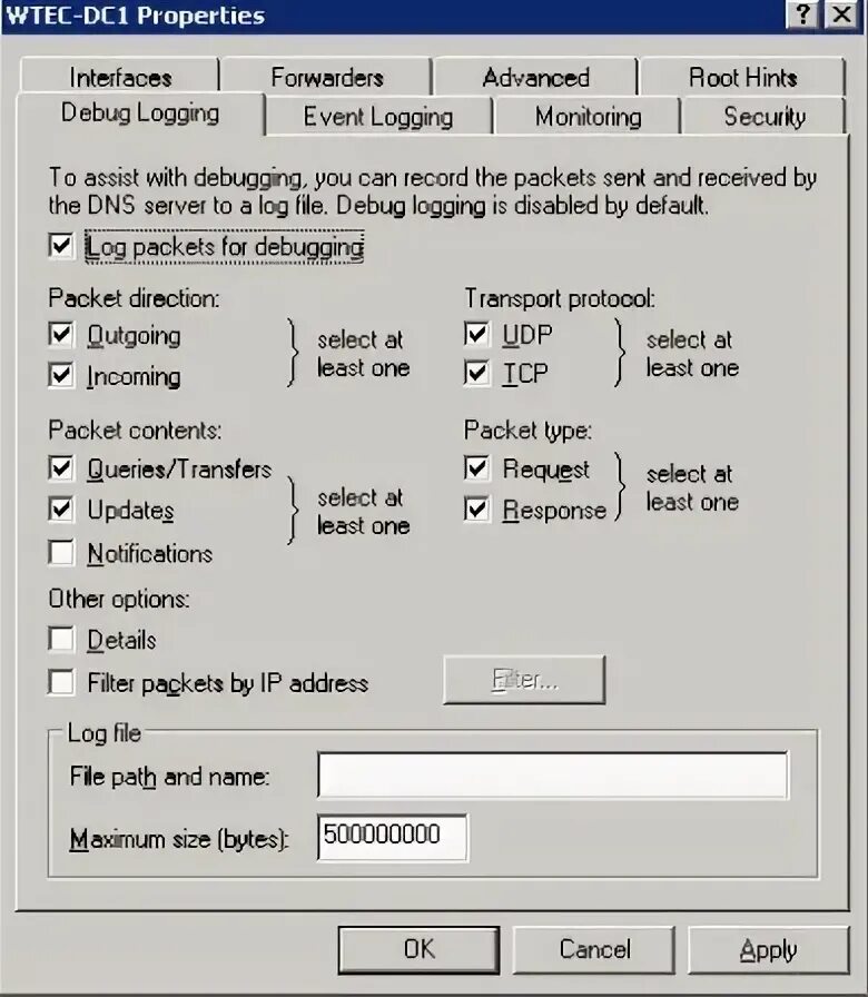 Logging disabled. Logging disabled