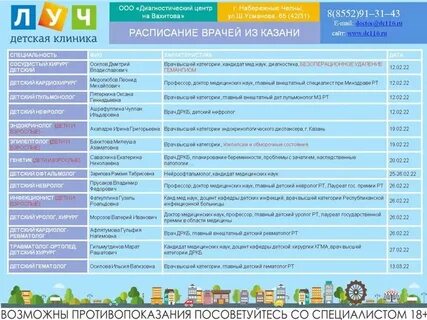 Регистратура детской поликлиники 2 набережные челны