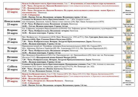 Храмы подольска расписание богослужений