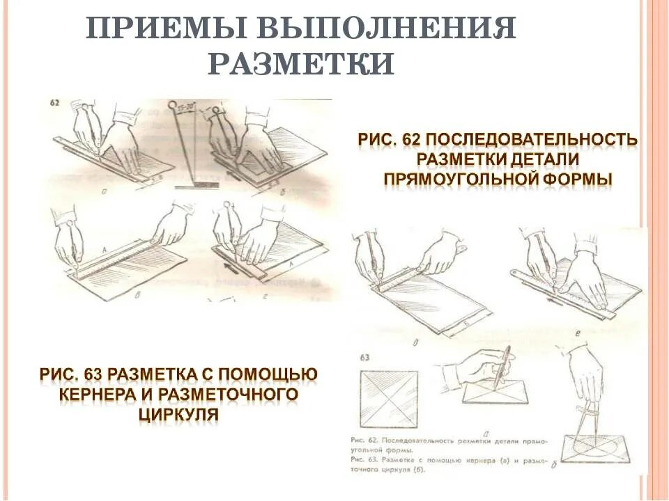 Образцы выполнения приемов. Приемы работы с инструментом при разметке. Приемы разметки прямоугольных контуров. Приемы плоскостной разметки. Инструменты для плоскостной разметки слесарное дело.