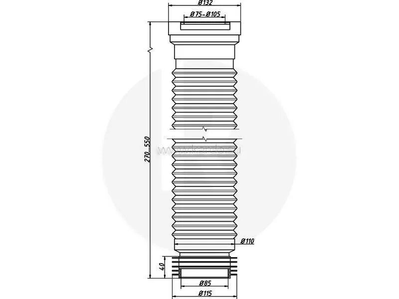 Гофрированная труба для унитаза диаметр 123. Гофрированная труба для унитаза чертеж. Гофра для унитаза диаметр. Размеры гофры для унитаза. Какие размеры гофры бывают