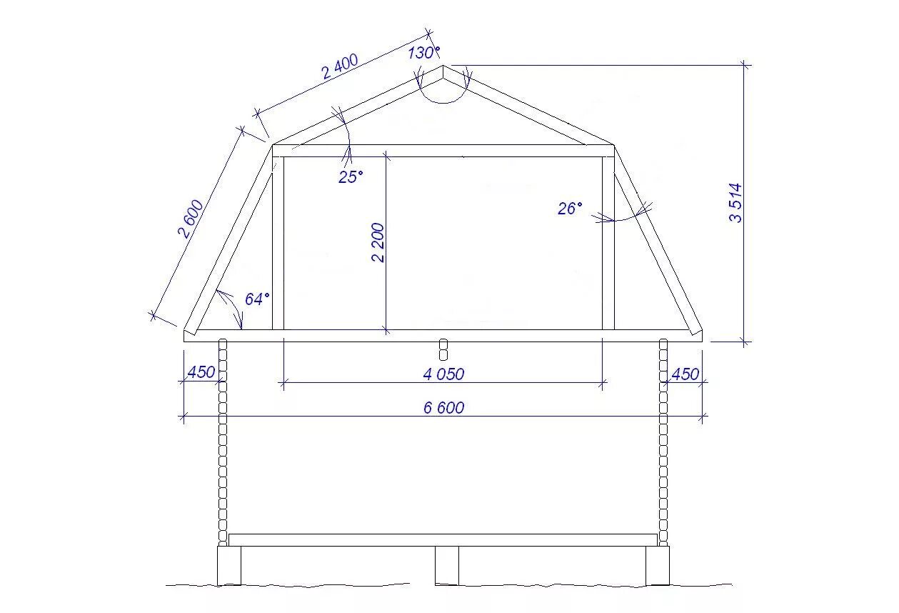 Чертеж мансардной