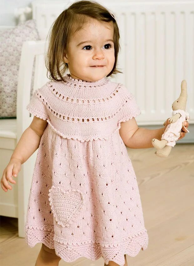 Organic Short Sleeve Hand Knit Smock Dress by Zia & Tia Sugar & Spice Kids Decor