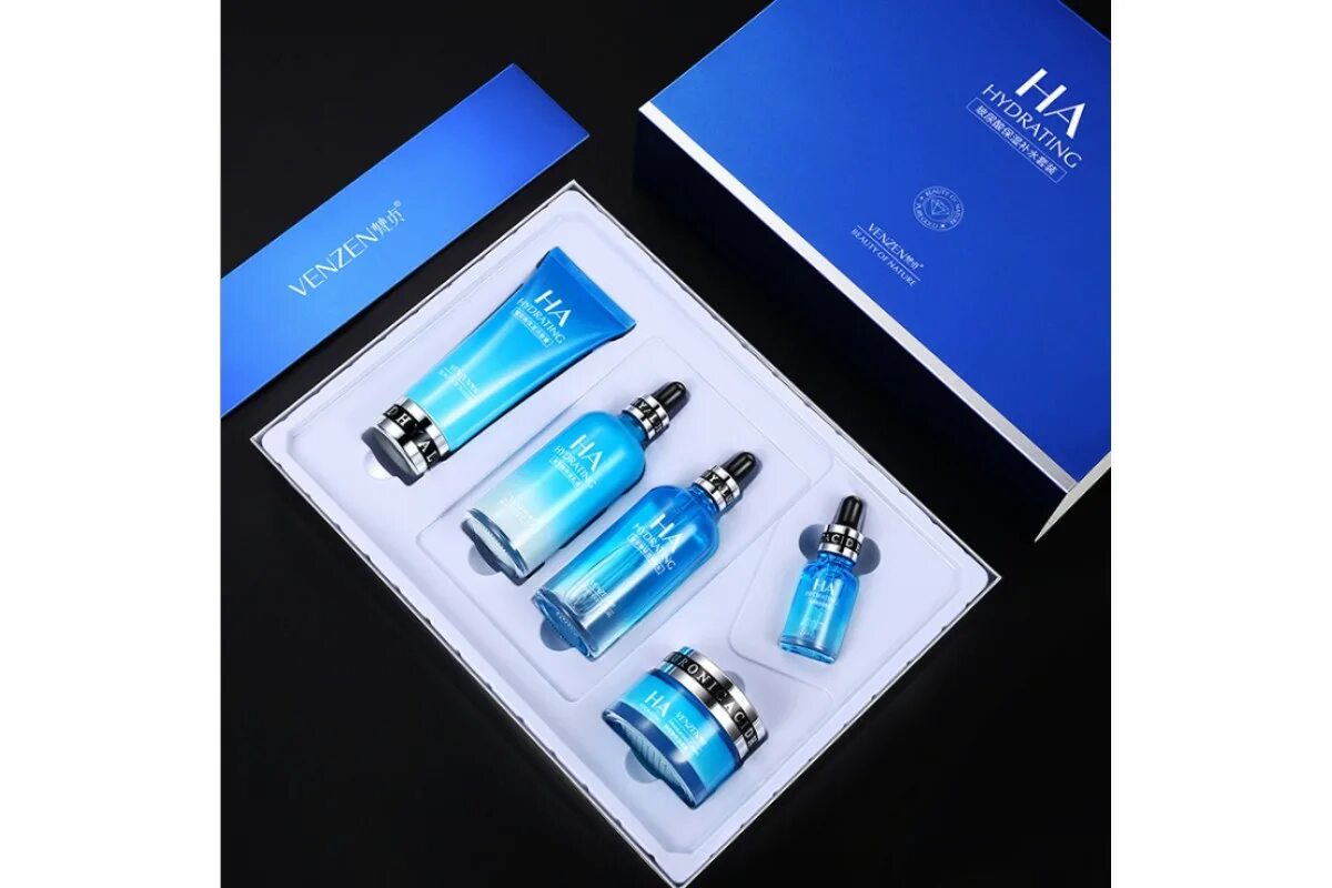Гиалурон 5. Venzen ha hydrating набор. набор с гиалуроновой кислотой venzen. подарочный набор с гиалуроновой кислотой venzen ha hydrating. hydrating косметика.