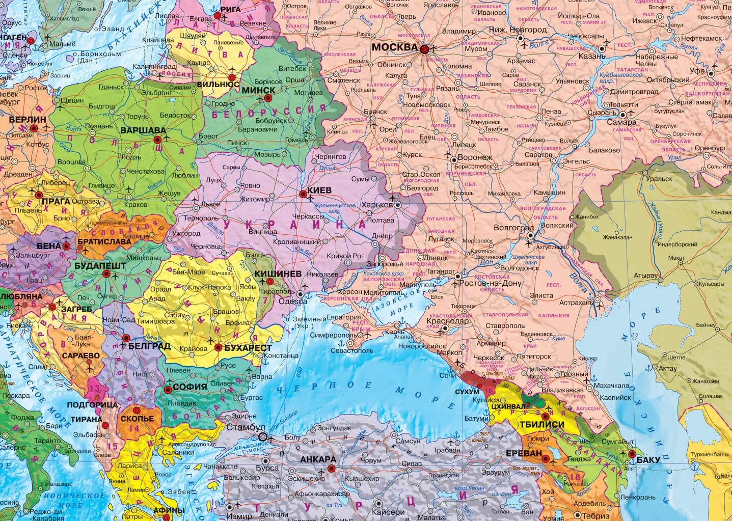 Карта евразии политическая крупная хорошее качество
