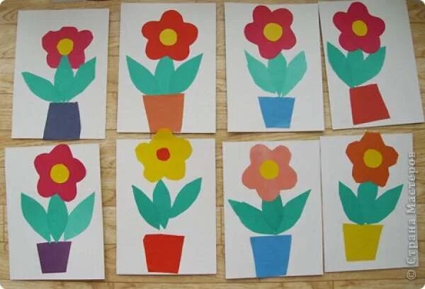 Цветы для мамы вторая младшая группа. Аппликация цветы в средней группе детского сада. Аппликация цветы для мамы в средней группе. Аппликация комнатные цветы средняя группа.