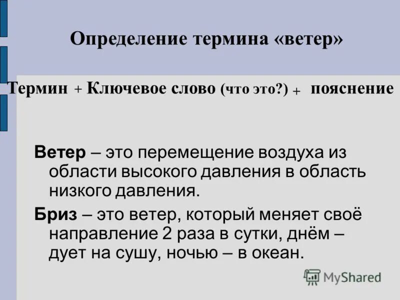 Термины ветров