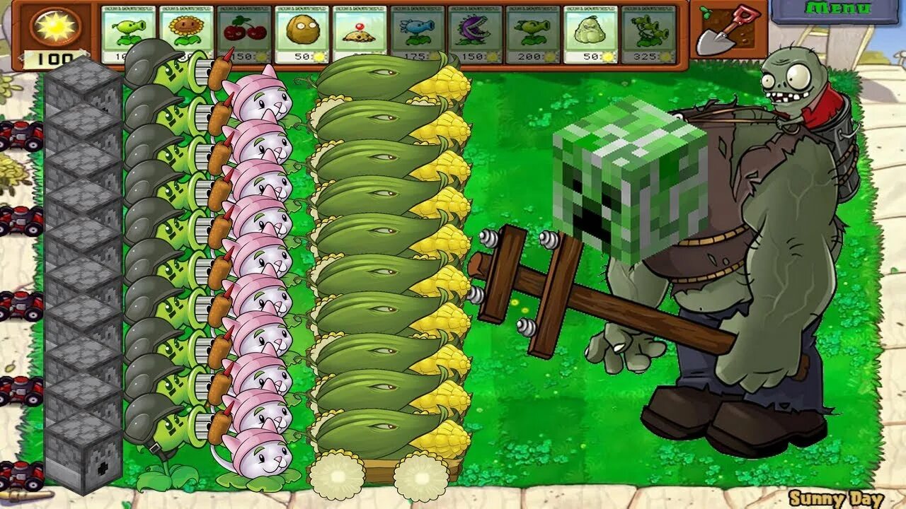 Игра зомби пушка. Крот в плантс версус зомби. Plants vs Zombies Cattail. Есть такая версия МАЙНКРАФТА Plants versus Zombies. PVZ 1 main menu.