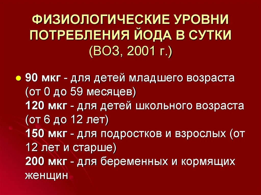 Норма йода в сутки. Потребности человека в йоде в сутки. Норма йода в организме человека.