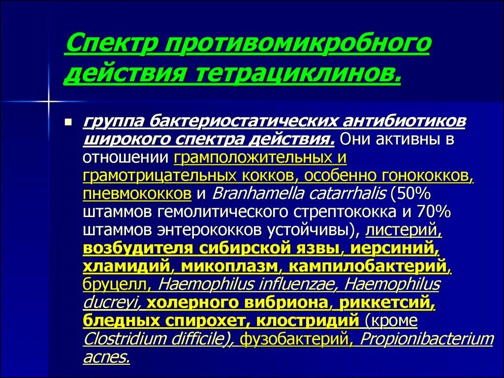 Противомикробный спектр тетрациклина. Тетрациклины спектр действия. Спектр противомикробного действия тетрациклина. Тетрациклины антибиотики спектр действия.