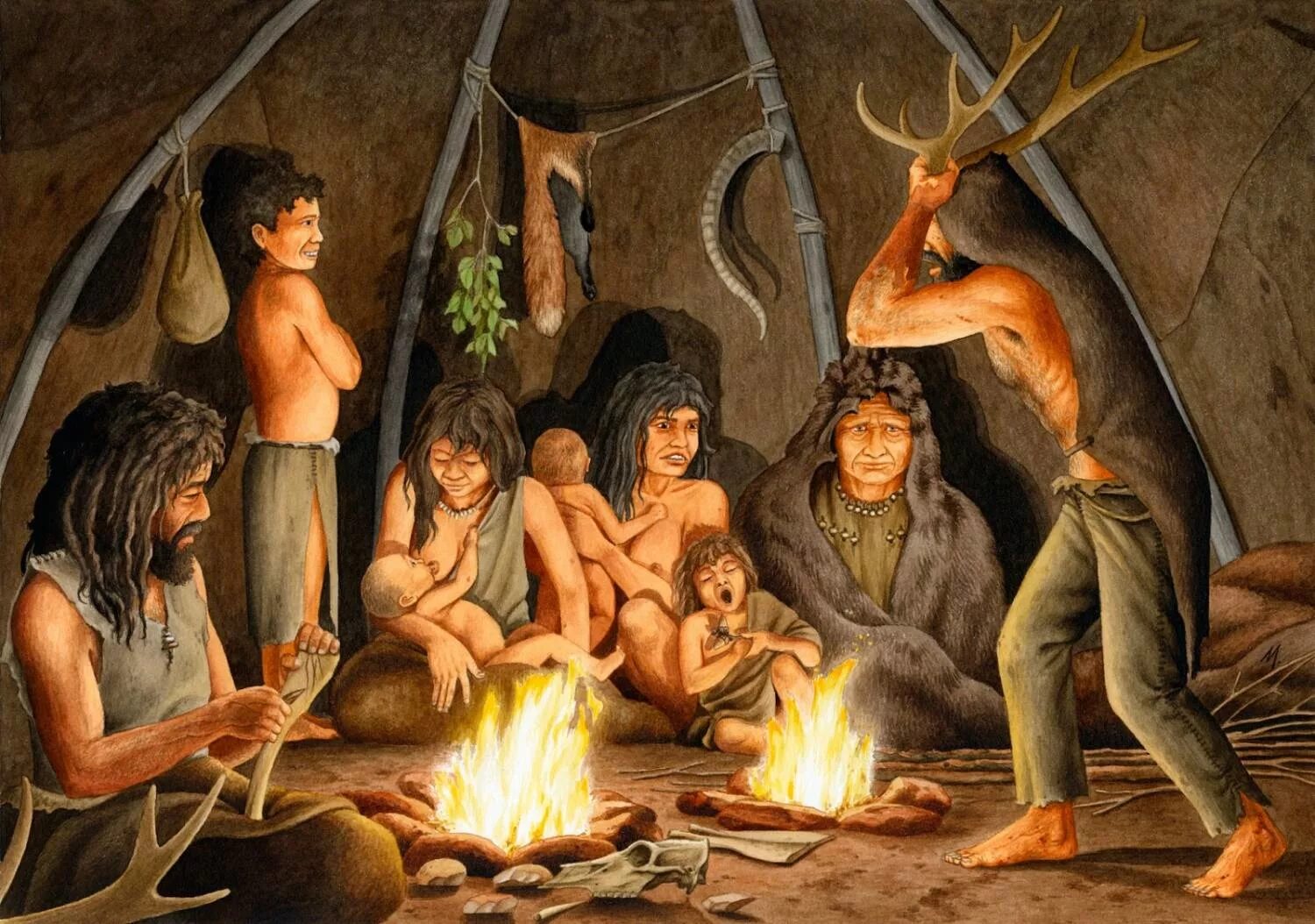 Далекими предками человека были. Древний мир пещерных людей. Древние люди. Первобытные люди. Древний человек.
