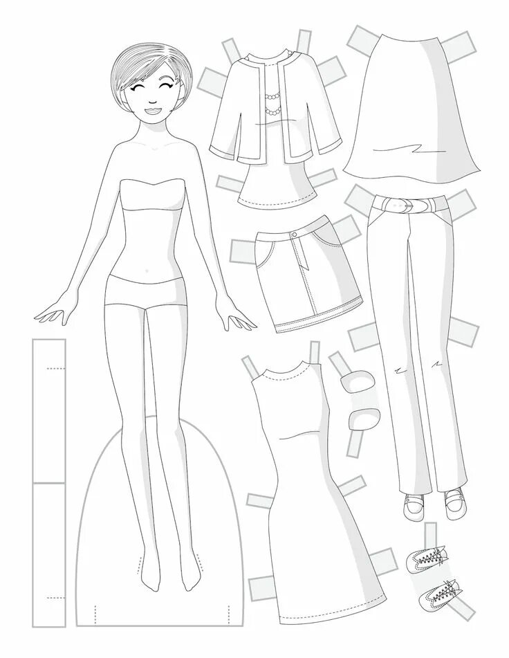 Paper Doll Template - Best Coloring Pages For Kids Vintage paper doll, Paper dol