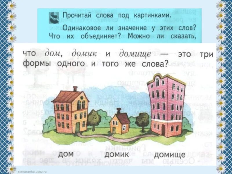Форма 1 слова дом. Дом домище. домики для слов. предложение со словом домик. домик из слов.