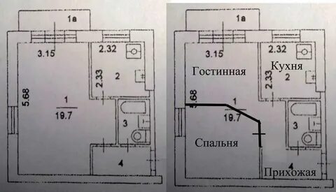Планировка 1 к квартиры