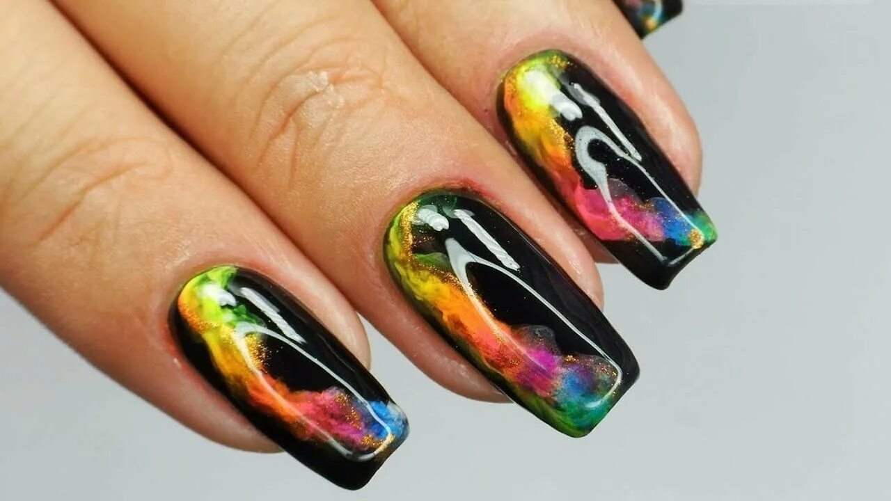 маникюр с разводами. дымка на ногтях. дымка на ногтях. черный маникюр с дымкой. черный маникюр с дымкой.