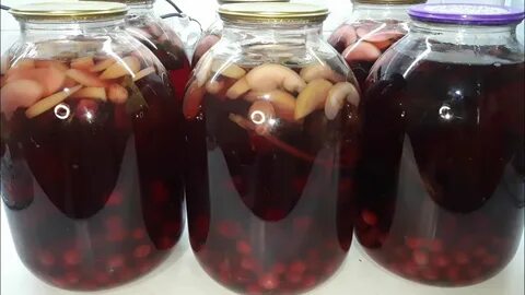 Компот из яблок и вишни на зиму