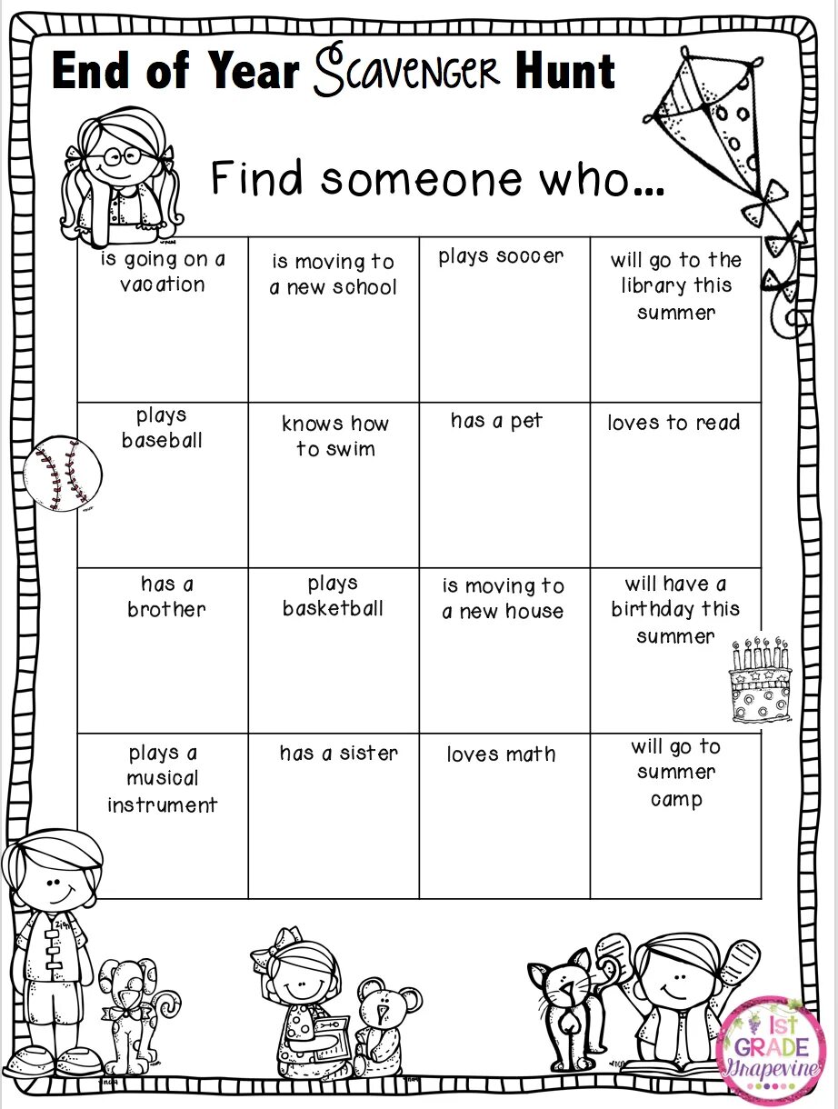 Activities after School 3 класс Worksheets. School activities Worksheets. Scavenger Hunt School игра. End of the School year Worksheets. The end of reading the question