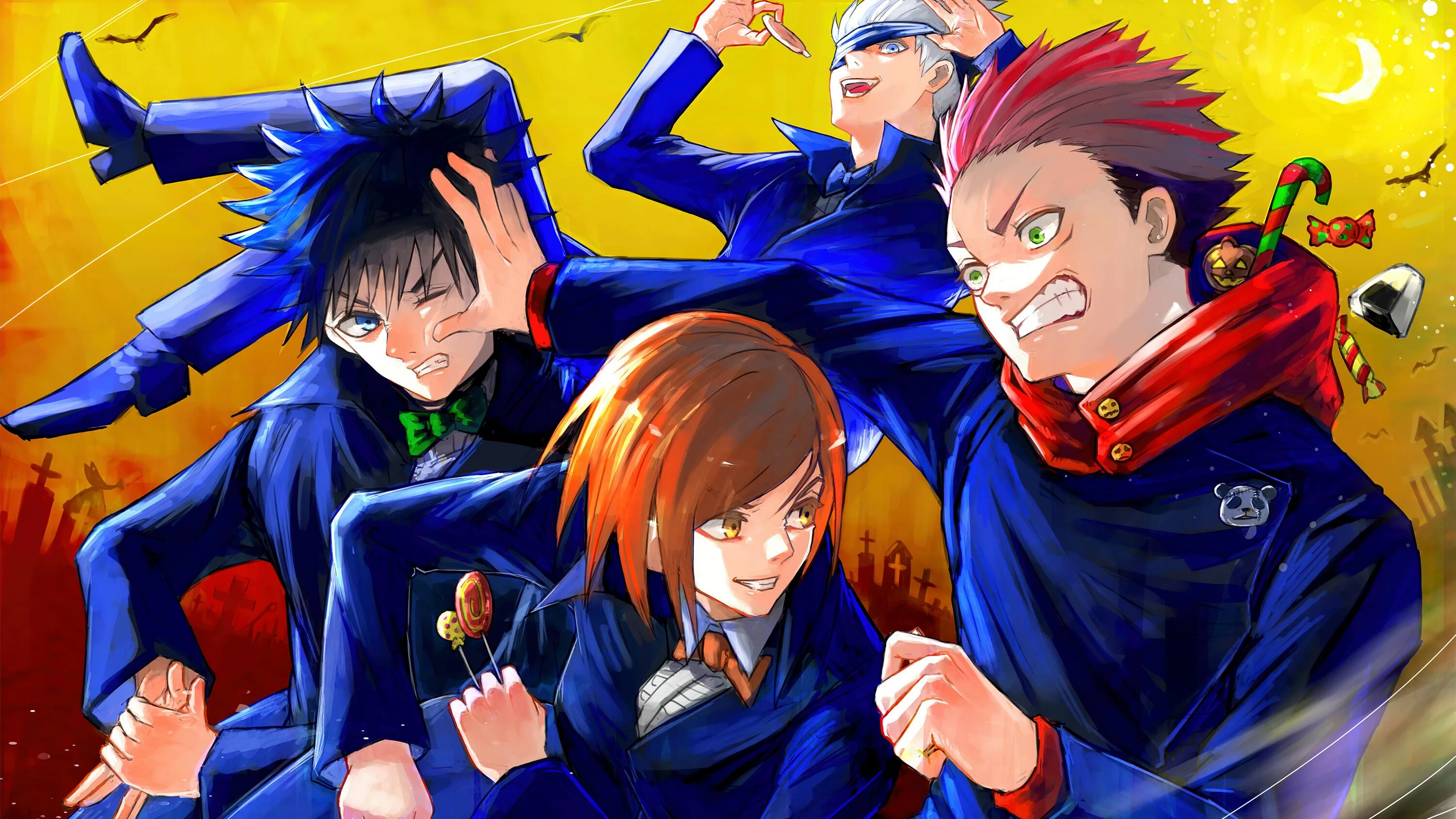 Битва jujutsu kaisen. Магическая битва jujutsu kaisen. команда сатору годжо.