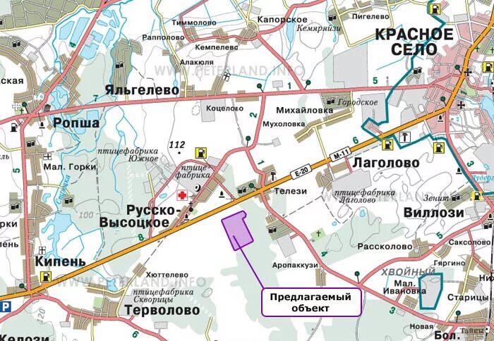 Автобус до русско высоцкого. Лен обл русско высоцкое карта.