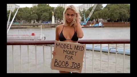 Bikini model prank: need money for boob job! 