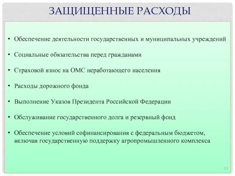 Расходы государственных муниципальных учреждений. Защищенные расходы это. Понятие защищенные расходы.