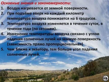 Пересказ температура воздуха на разных широтах