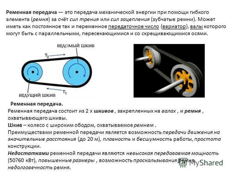 Почему при трении увеличивается тепловая энергия. Конструкция шкивов ременной передачи. Ременная передача (шкив и ремень). Электродвигатель с ременной передачей.