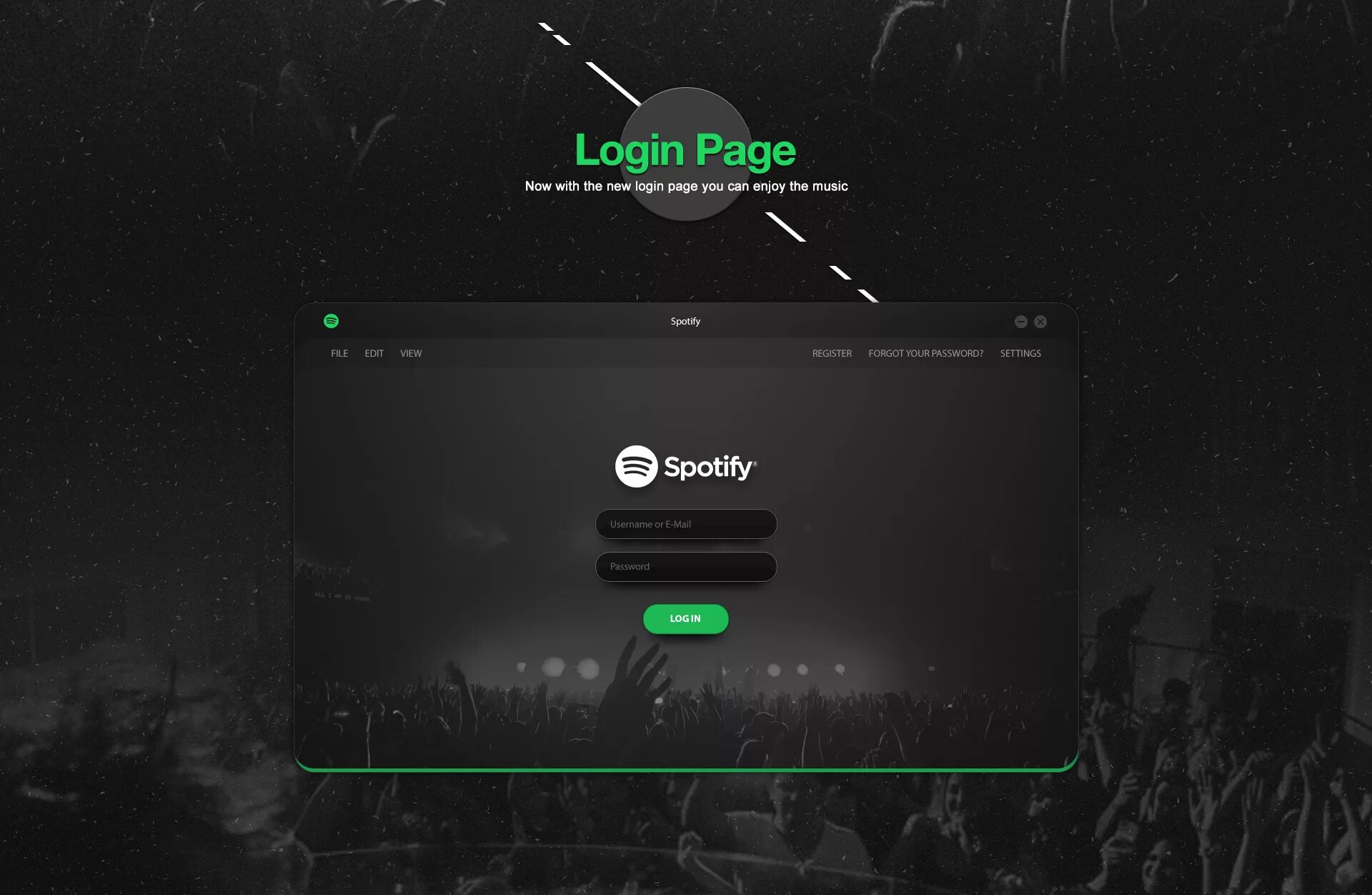 Спотифай вход в аккаунт. Spotify Redesign. Spotify login Page. Spotify web UI. Страница login и register у Spotify.