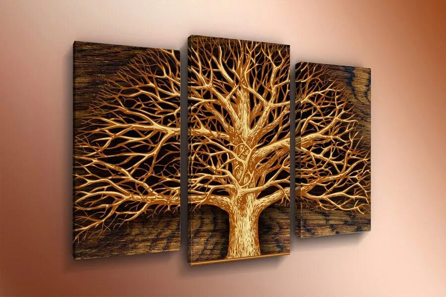 Интерьерная картина дерево. Картина из трех частей. Модульная картина. Модульная картина дерево.