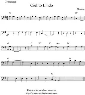 Cielito Lindo, free trombone sheet music.