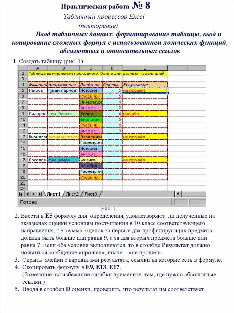 Практическая работа вычисления в электронных таблицах. Таблица процессор excel. логические функции в excel практическая. практические задания табличный процессор. практическая работа.