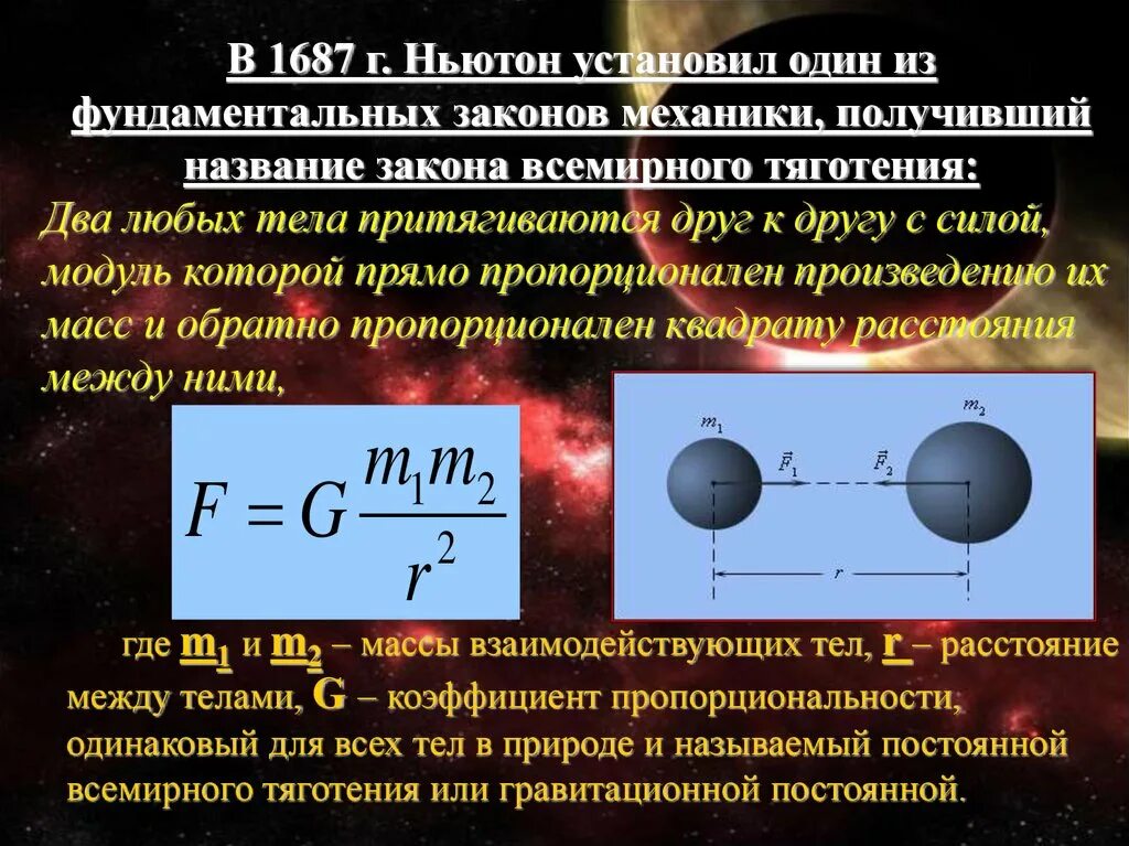 Тема всемирное тяготение