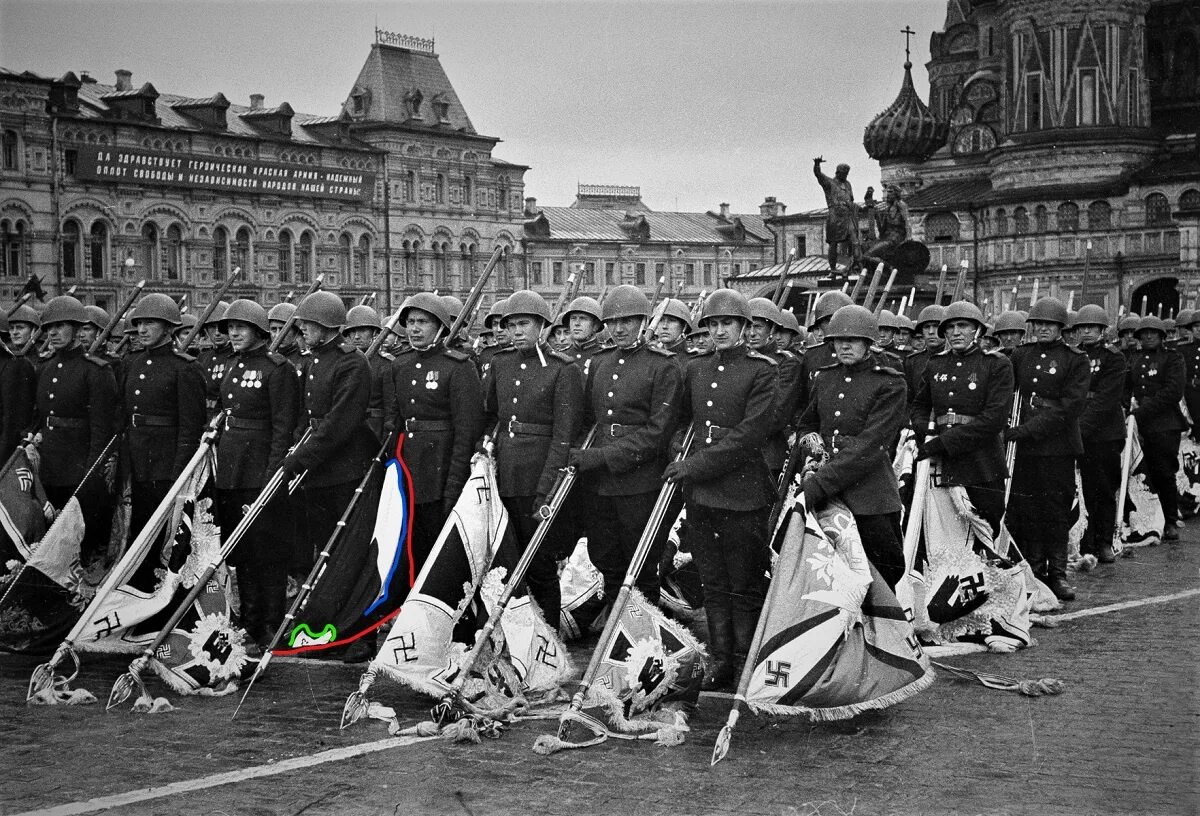 Парад Победы 1945 года на красной площади в Москве. Парад Победы 1945 года. Фашистские знамена на красной площади в 1945. 22 июня 1945 г