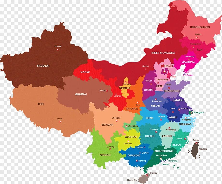 Map of china. Карта КНР С провинциями. КНР на карте. Векторная карта Китая. Карта Китая без фона.