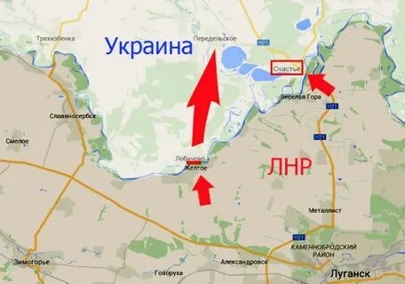 Рубежное на карте лнр