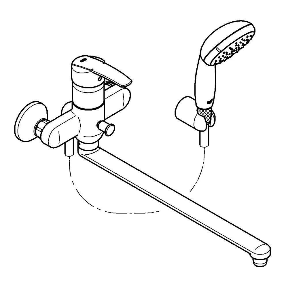 Grohe Multiform 3270800a. Смеситель универсальный Grohe Multiform 3270800a однорычажный лейка в комплекте хром. Схема смесителя Grohe для ванной с душем. Grohe смеситель для ванны с душем разобрать. Смеситель для ванны схема