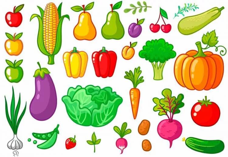 Распечатать картинки овощи фрукты Descarregar Conjunto de frutos Ilustração de Stock Jesus coloring pages, Col