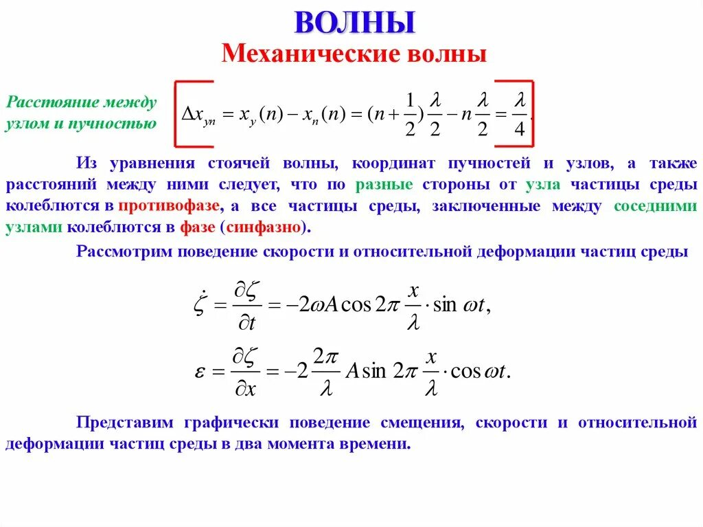 Амплитуда стоячей волны. Вывод формулы стоячей волны. Вывод уравнения стоячей волны. Вывод уравнения стоячей волны. Вывод стоячей волны.