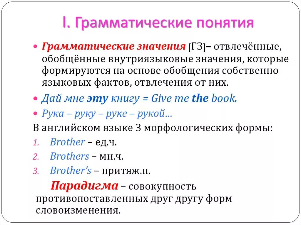 Варианты слов примеры. Грамматические понятия. Понятие грамматика. Термин грамматика. Грамматическая структура русского языка.