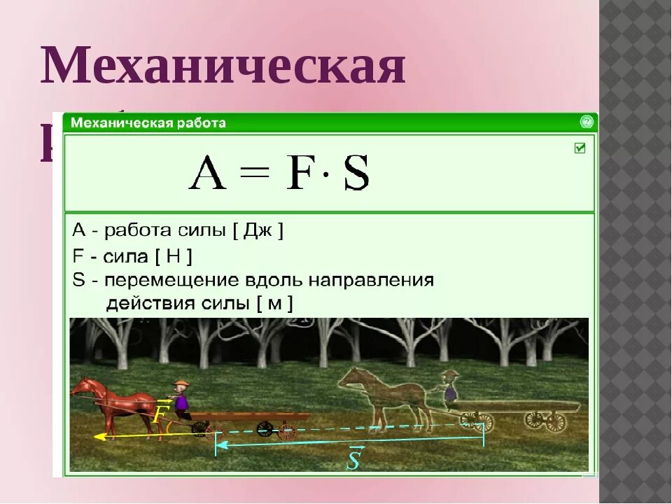 Тема механическая работа мощность 7 класс