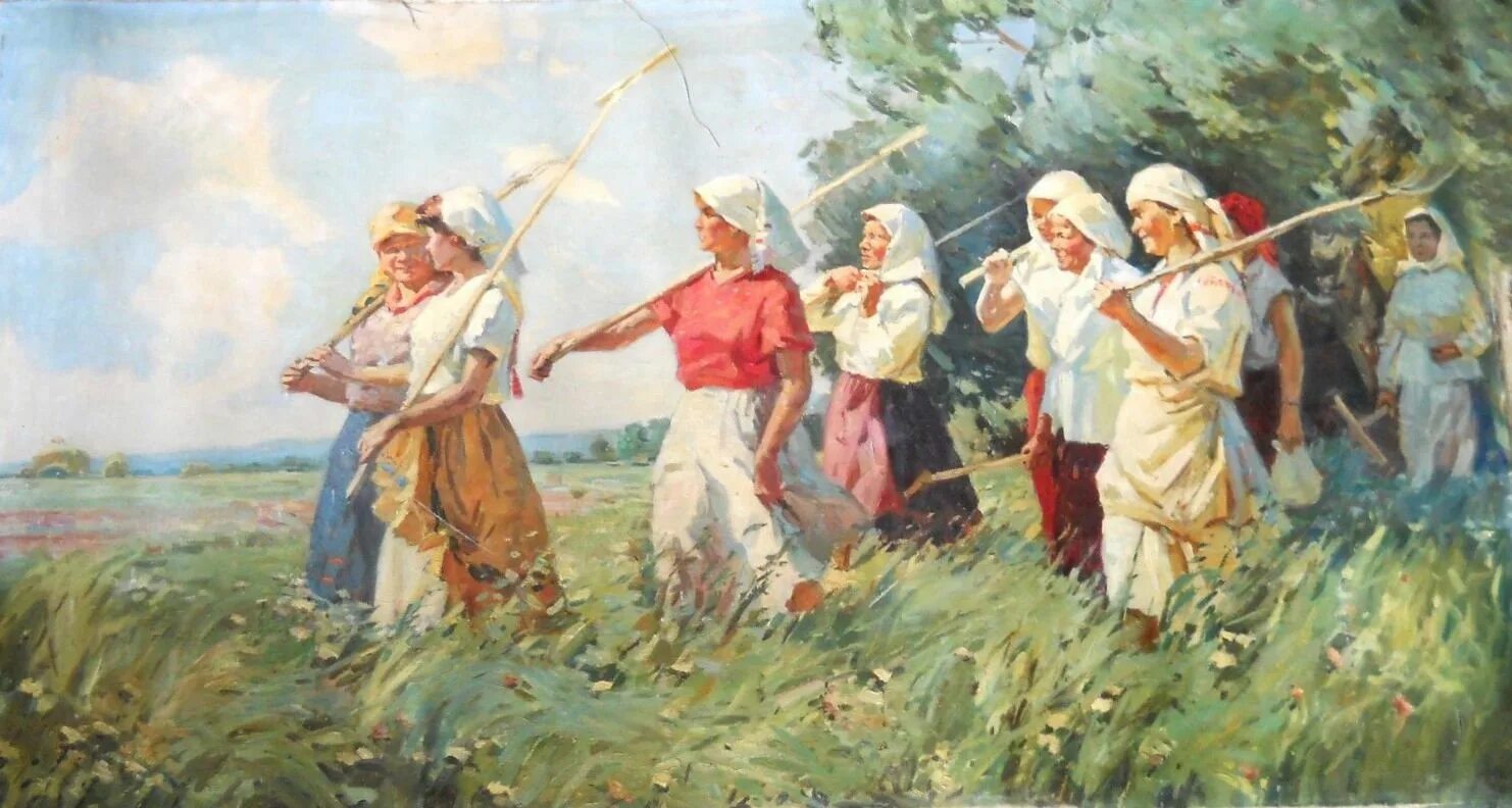 Виеру игорь дмитриевич (1923 - 1983). Труд народов света. Живопись ссср. Июль сенокос деревня живопись. Труд народов света.