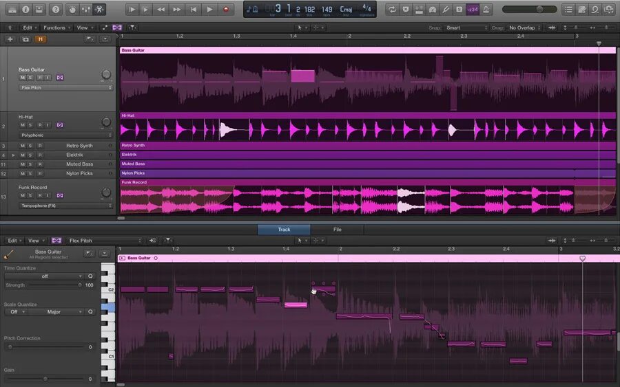 Logic Pro Flex Pitch. Apple Logic Pro. Logic Pro 11. Лоджик музыкальная программа.