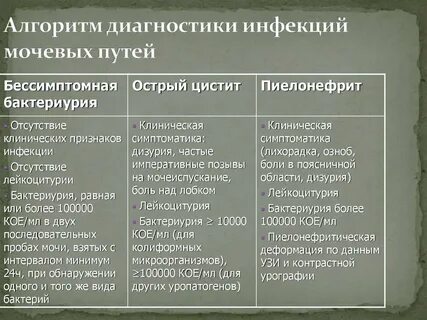 Симптомы цистита пиелонефрита