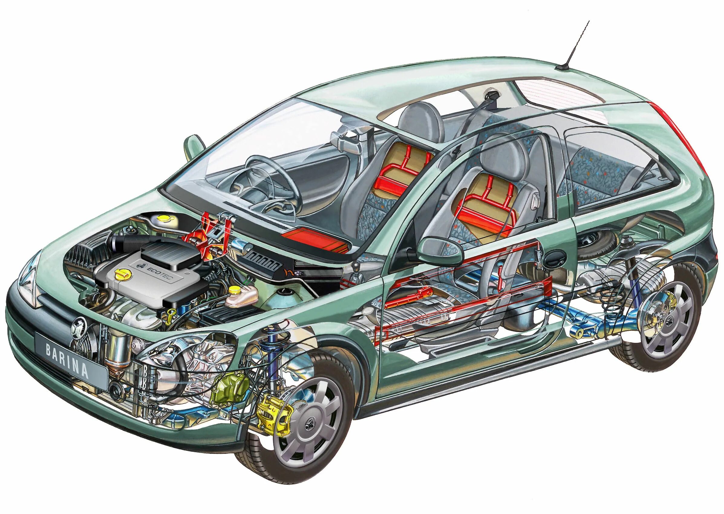 Составить машину. Opel Corsa c. Cutaway Opel. Строение машины Опель Корса. Кузов легкового автомобиля Опель Корса.