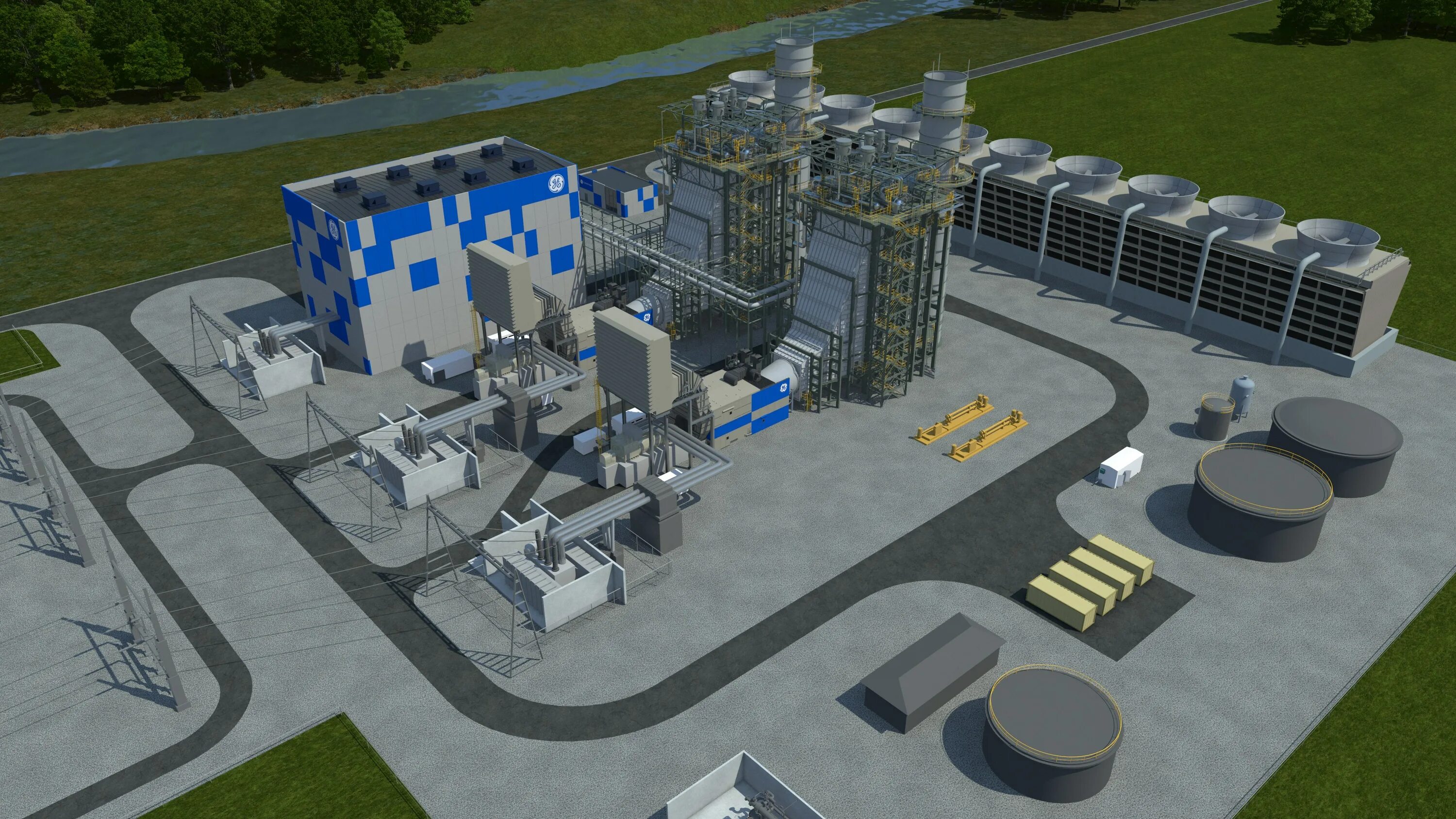 Power plant 3. Combined Cycle Power Plant. Парогазовая электростанция. Визуализация агрегатов. Джейлбрейк Power Plant.