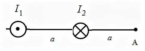 Три параллельных длинных. Правильное направление вектора магнитной индукции в точке а. Правильное направление вектора магнитной индукции в точке а задано. Два параллельных длинных проводника с токами i1 и i2>i1. Указать направление вектора магнитной индукции в точке а.