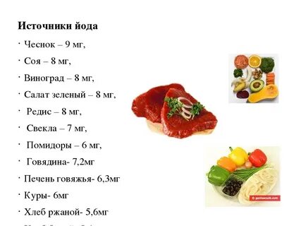Овощи йод