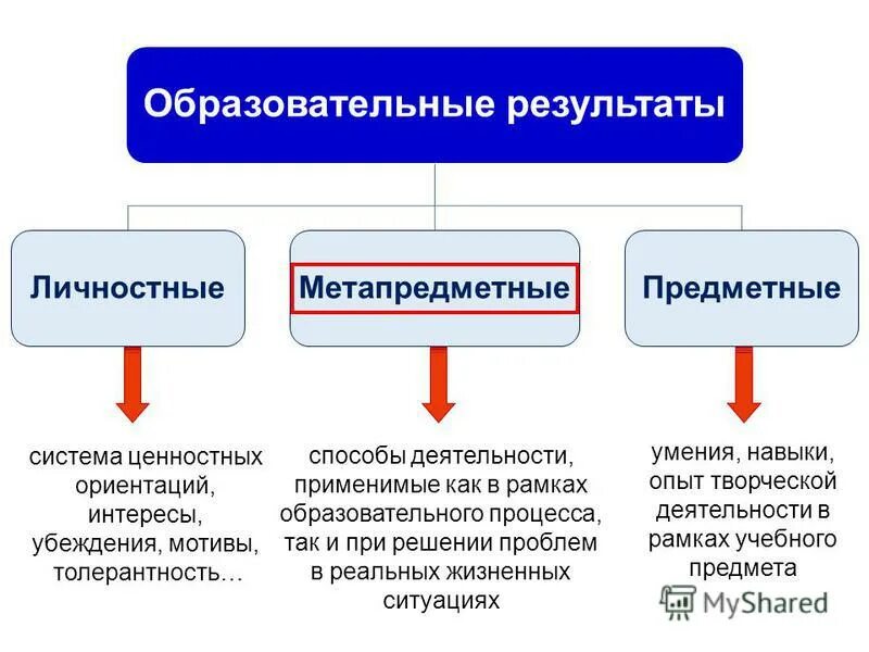 Образовательные результаты продукты